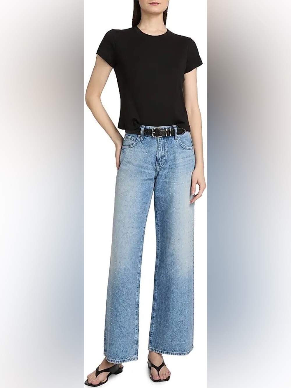 High-Waist Wide Leg Light Blue Jeans - Women